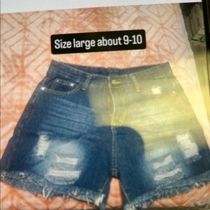 Denim Distressed Women Shorts